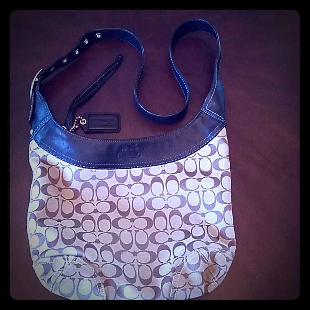 Authentic coach purse w/100% leather trim